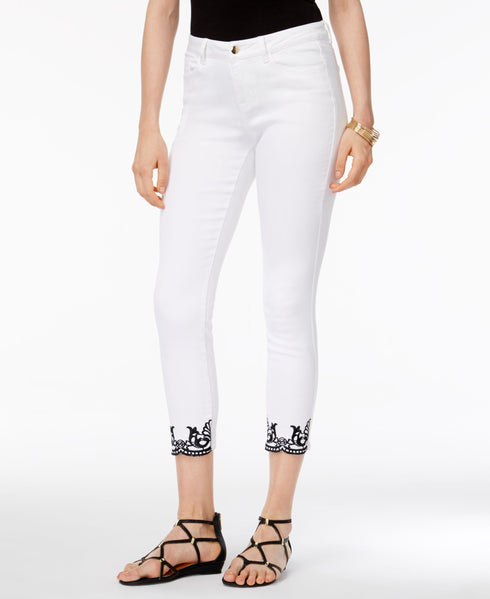 Thalia Sodi Embroidered Skinny Ankle Jeans